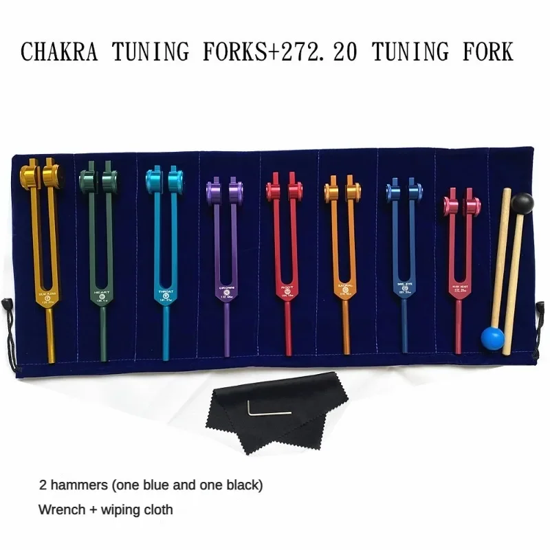 

8pcs Colorful Tuning Fork Set Aluminum Alloy Chakras Diapason Sound Healing Yoga Meditation Tuning Forks Diapasons Therapy Gifts