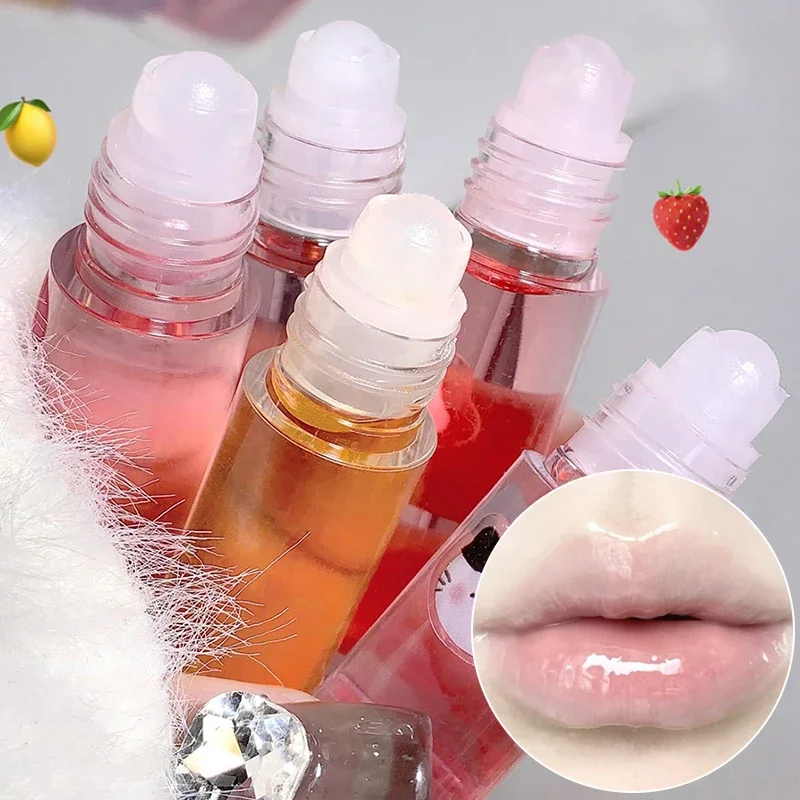 

Fruit Lip Oil Moisturizing Mirror Glass Transparent Reduce Lip Lines Lasting Hydrating Glass Clear Lip Balm Lips Makeup Cosmetic