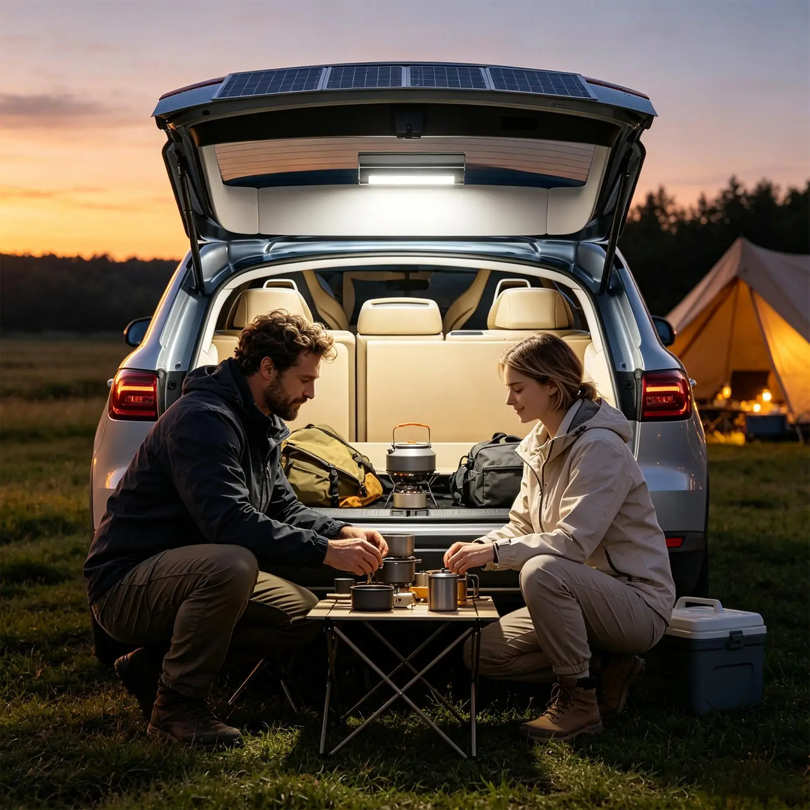 Car Trunk Lights Solar Powered Automatic Sensor LED Lamp Truck Interior Lights For Automotive Rv Camper Roof Dome Work Reading