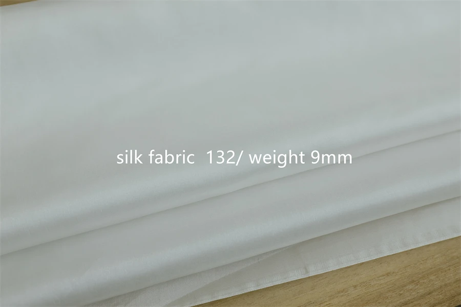 Off White 100% Nature Silk Undyed Habutai Fabric Pure Silk Transparent 9mm 132cm Pongee Fabric Use for DIY Painting and Dyeing
