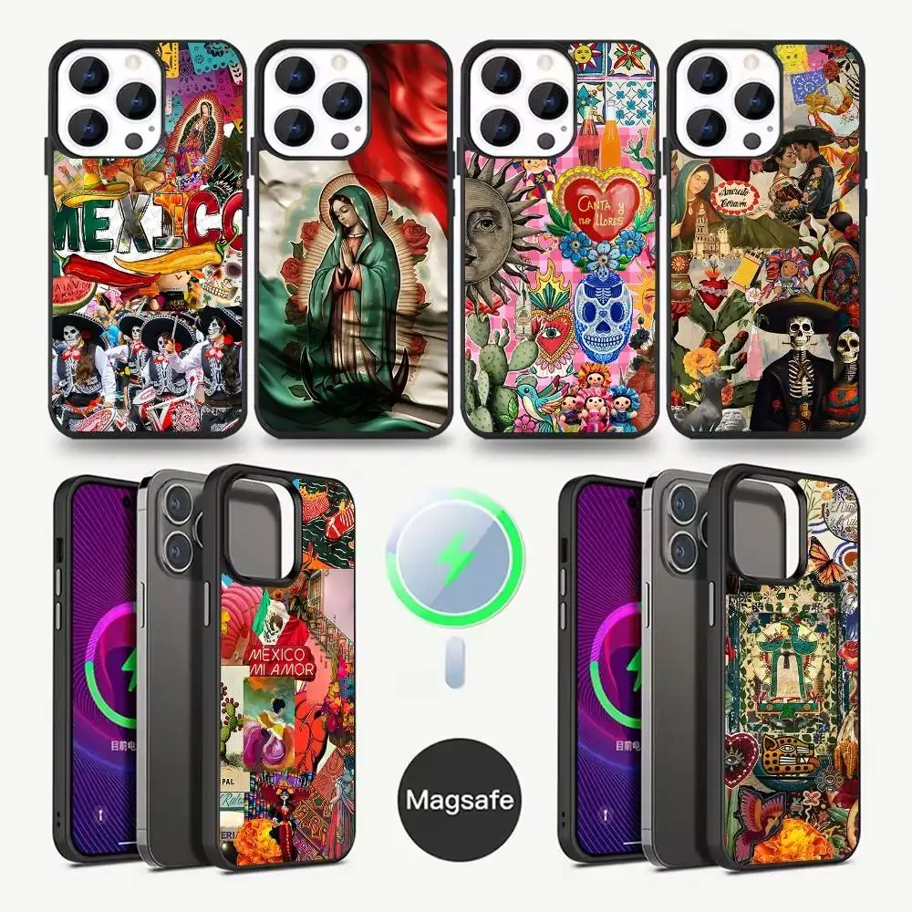 Funda de teléfono Viva Mexico para iPhone 17,16,15,14,13,12,11,Pro,Max,Plus,Mini,Magsafe,funda de carga inalámbrica magnética