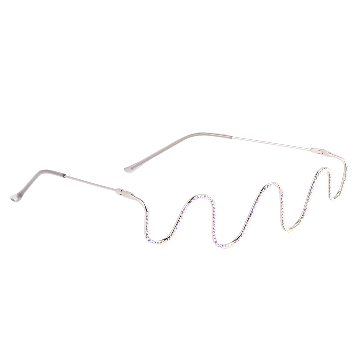 

Diamond Inlaid Frame Spectacle Frame for Men Women Metal Eyewear Spectacle Fashion Photography Prop Sunglasses Style