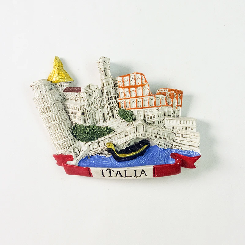 Italy, tourist souvenirs, Leaning Tower of Pisa 3D refrigerator magnets, home decor items, collection of arts and crafts gifts