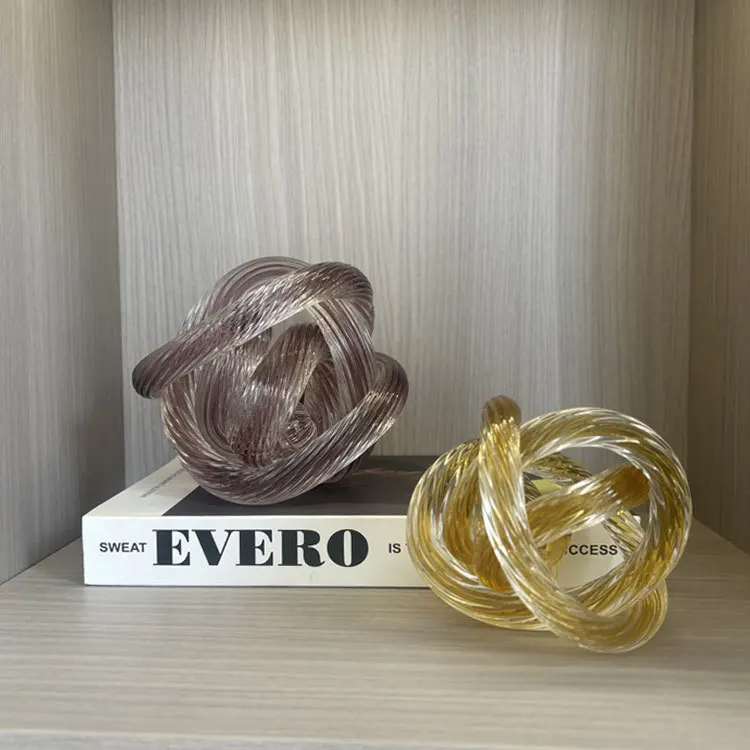 

Modern creative handmade glass hemp ornament, living room entrance desktop home color decoration