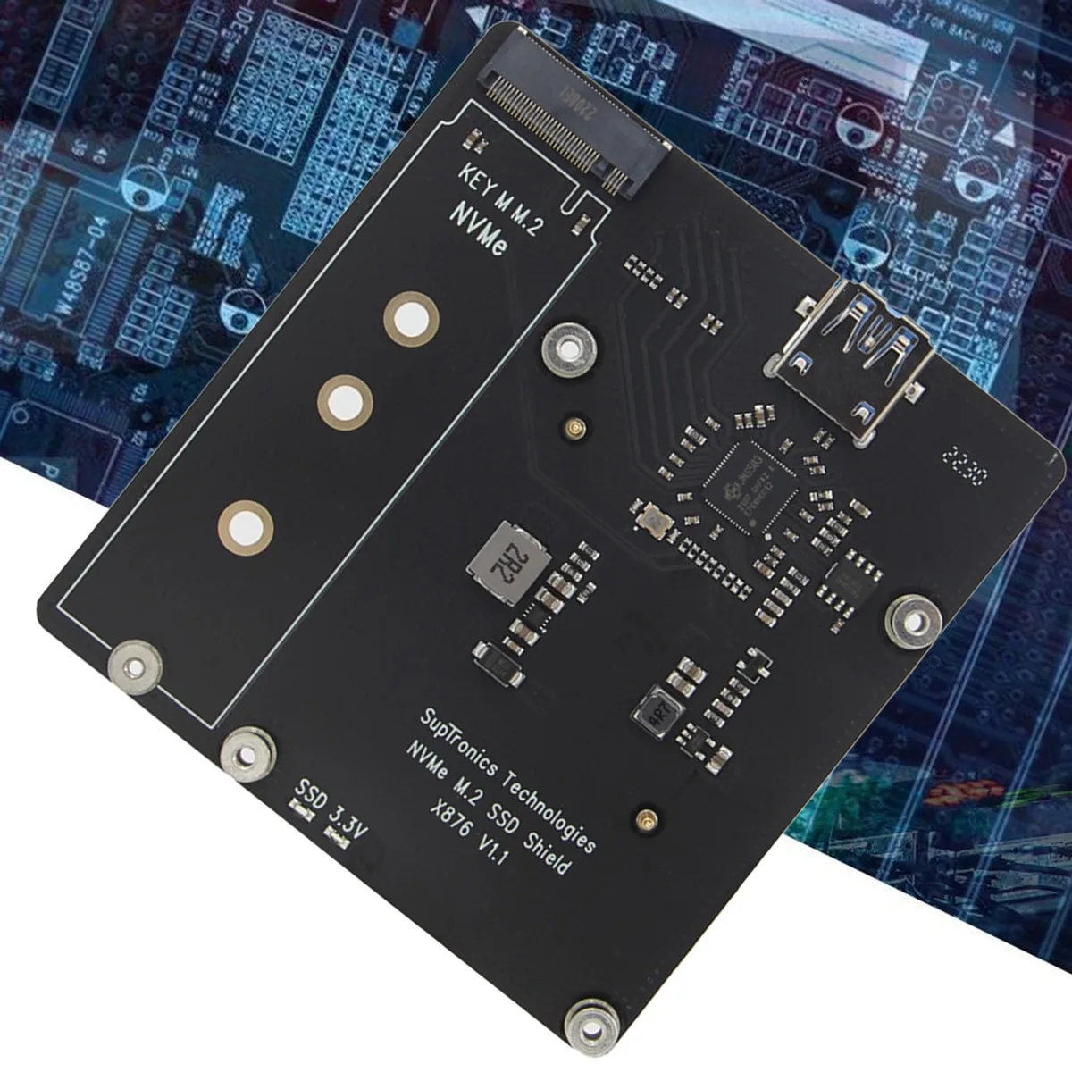 Imagem -04 - Placa de Expansão Ultra Fina para Raspberry pi Modelo b Módulo de Armazenamento Nas X876 V1.1 M.2 Nvme Sata Ssd