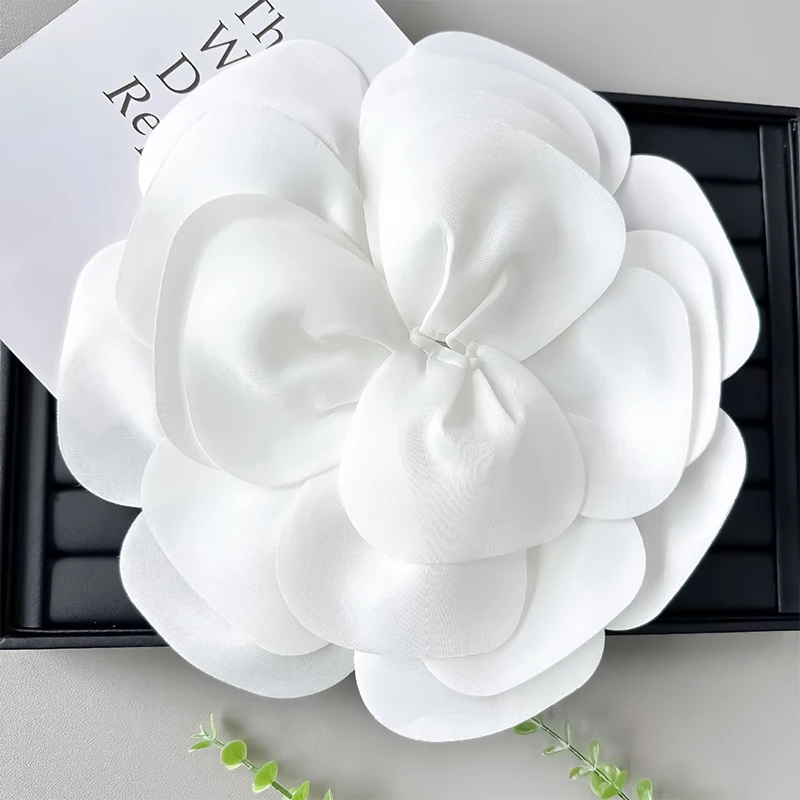 Large Flower Brooches for Women Wedding Dress Elegant Corsage Lapel Pins Korean Fabric Fashion Badge Jewelry Accessories Gifts 5