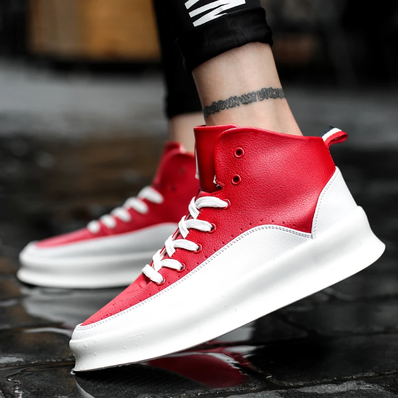 Brand Mens High-top Sneakers Trend Non-slip Basketball Shoes Casual Sport Tennis Shoes Outdoor Teenager Confortable Gym Shoes