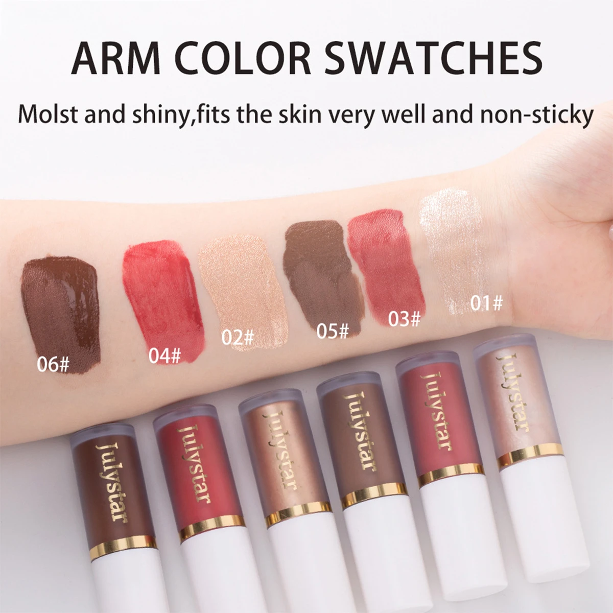 Highlight contouring liquid for face, pearlescent moisturizing and easy-to-color single portable blush rouge liquid for lips