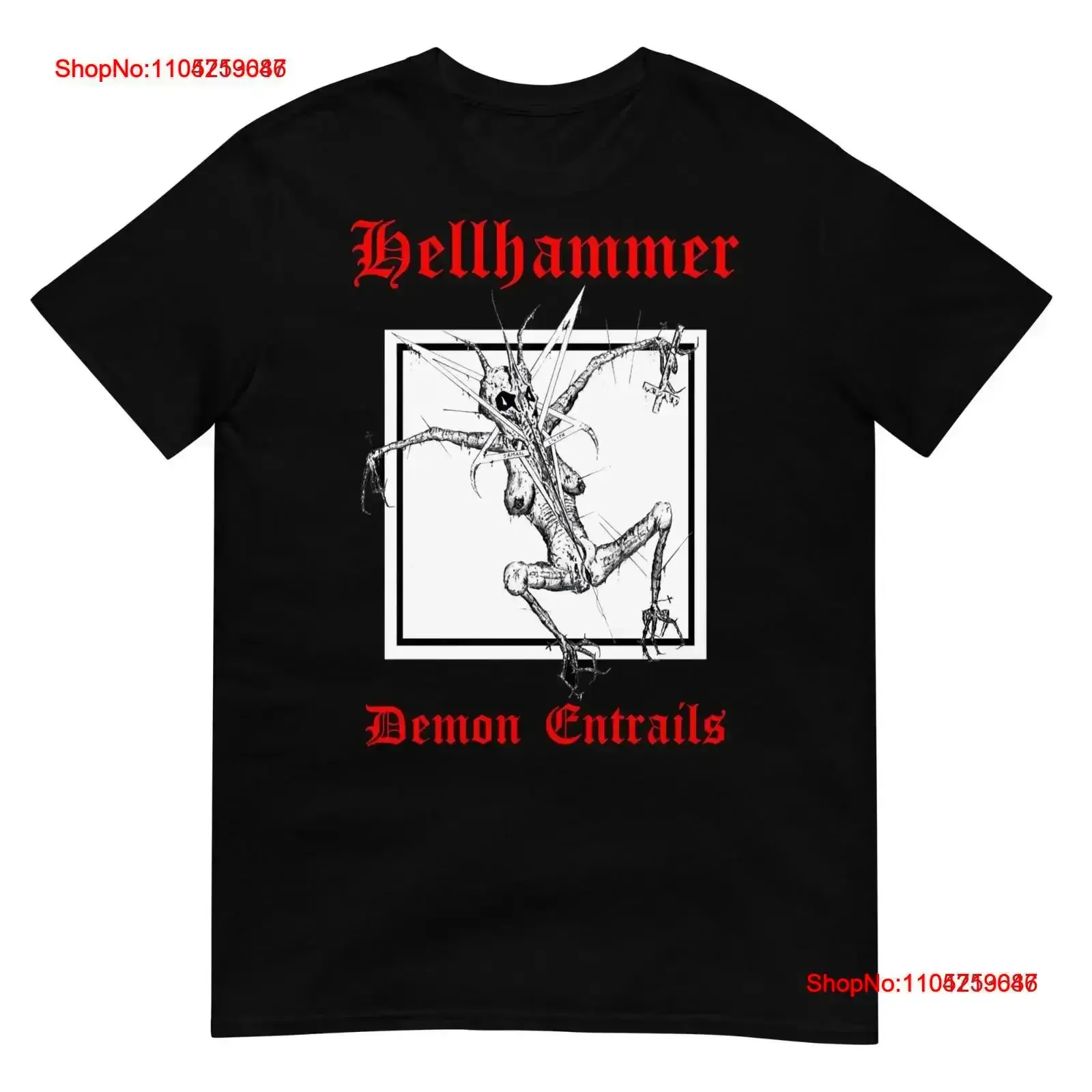 HELLHAMMER Demon Entrails One Sided T SHIRT vintage Washed streetwear Comfortable graphic Top For Everyday Wear Casual Stylish
