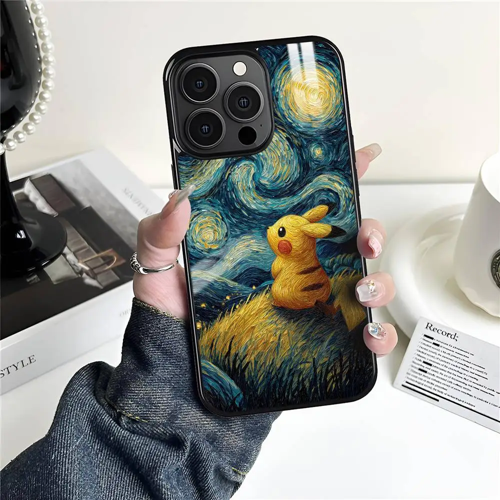Pokemon Sterrenhemel Telefoon Case Voor IPhone 16 15 14 13 12 11 Pro Max Plus Mini Magnetische Magsafe Draadloos Opladen cover