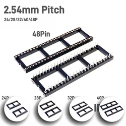 5/50pcs IC Socket 24 28 32 40 48 Pin DIP Machined Pin Socket Row Spacing 15.24mm Round Sleeve inner 0.5 mm Through Holes Tin