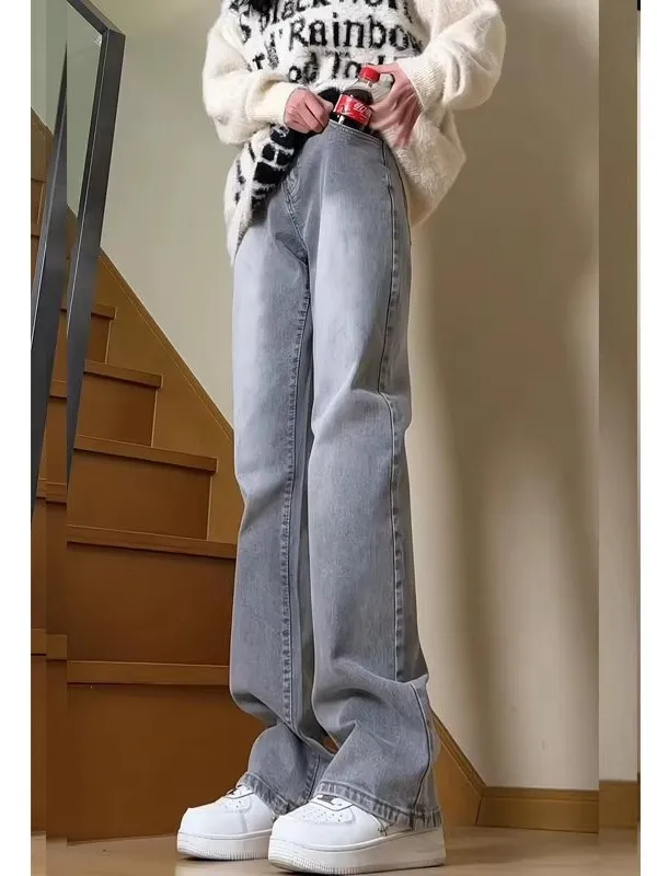 

y ey Knife Jeans Men's Slim Straight Cleanfit High Street Trendy American Micro Flared Pants Casual Wear