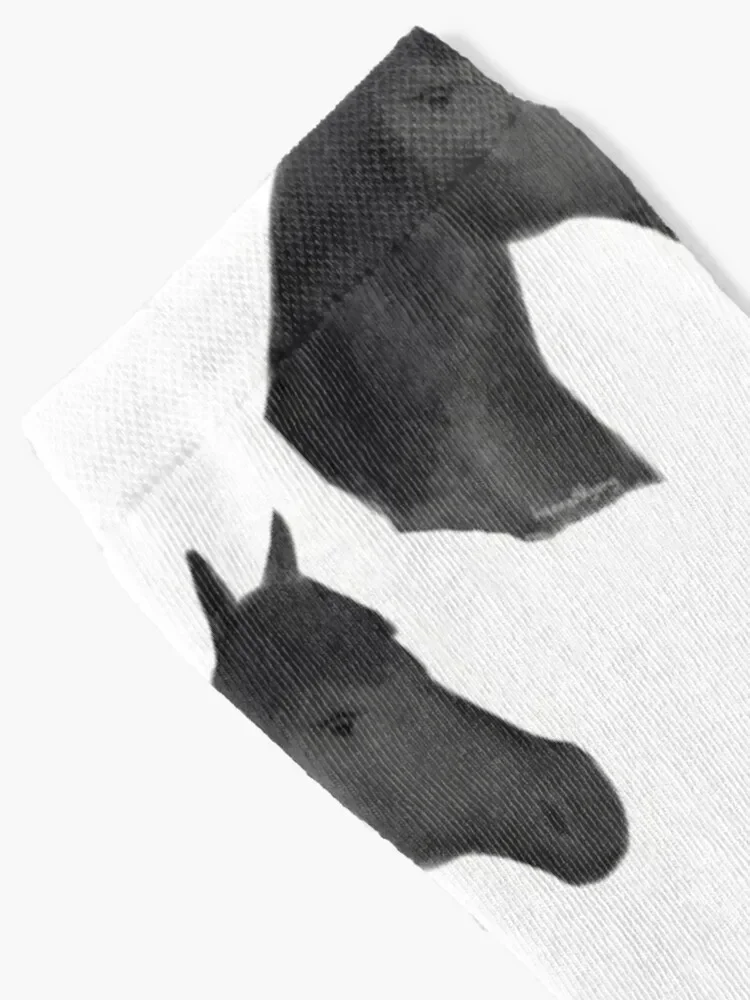 Dark Grey Stallion Socks new in's New year's Stockings christmas gifts Women's Socks Men's