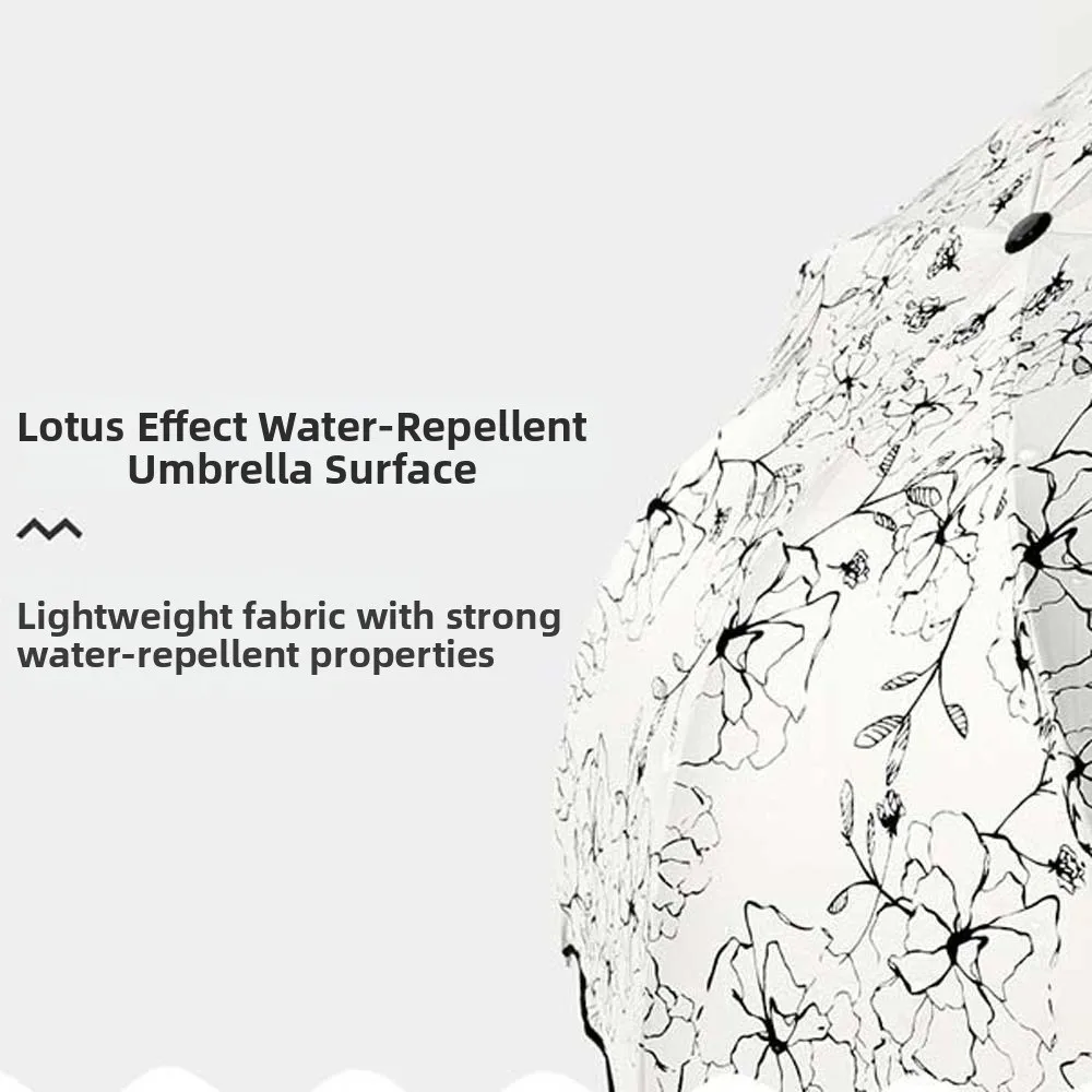 

Легкий зонт с принтом гибискуса, высококачественный складной зонт двойного назначения в форме цветка, утолщенный портативный