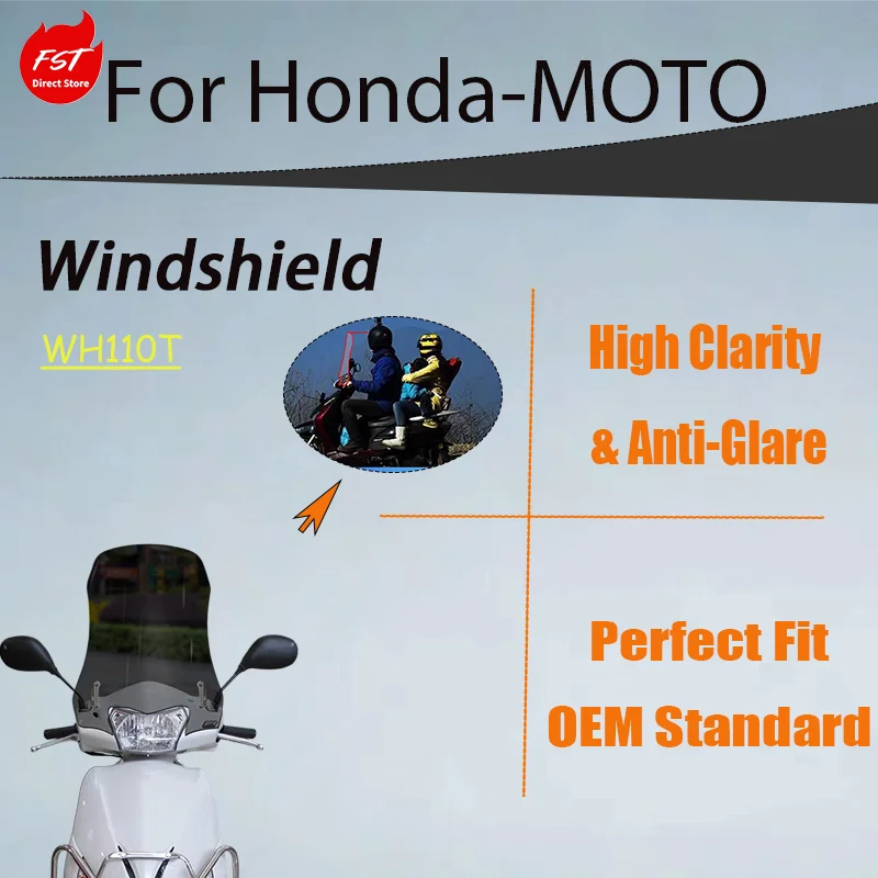 Премиум-ветровое стекло для скутера Honda WH110T-A JiaYu 110