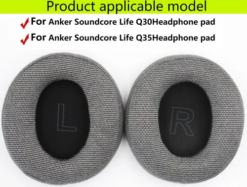 Imagen 2 del producto Almohadillas de repuesto compatibles con auriculares Anker Soundcore Life Q30 / Q35, almohadillas de lino duraderas y mejoradas
