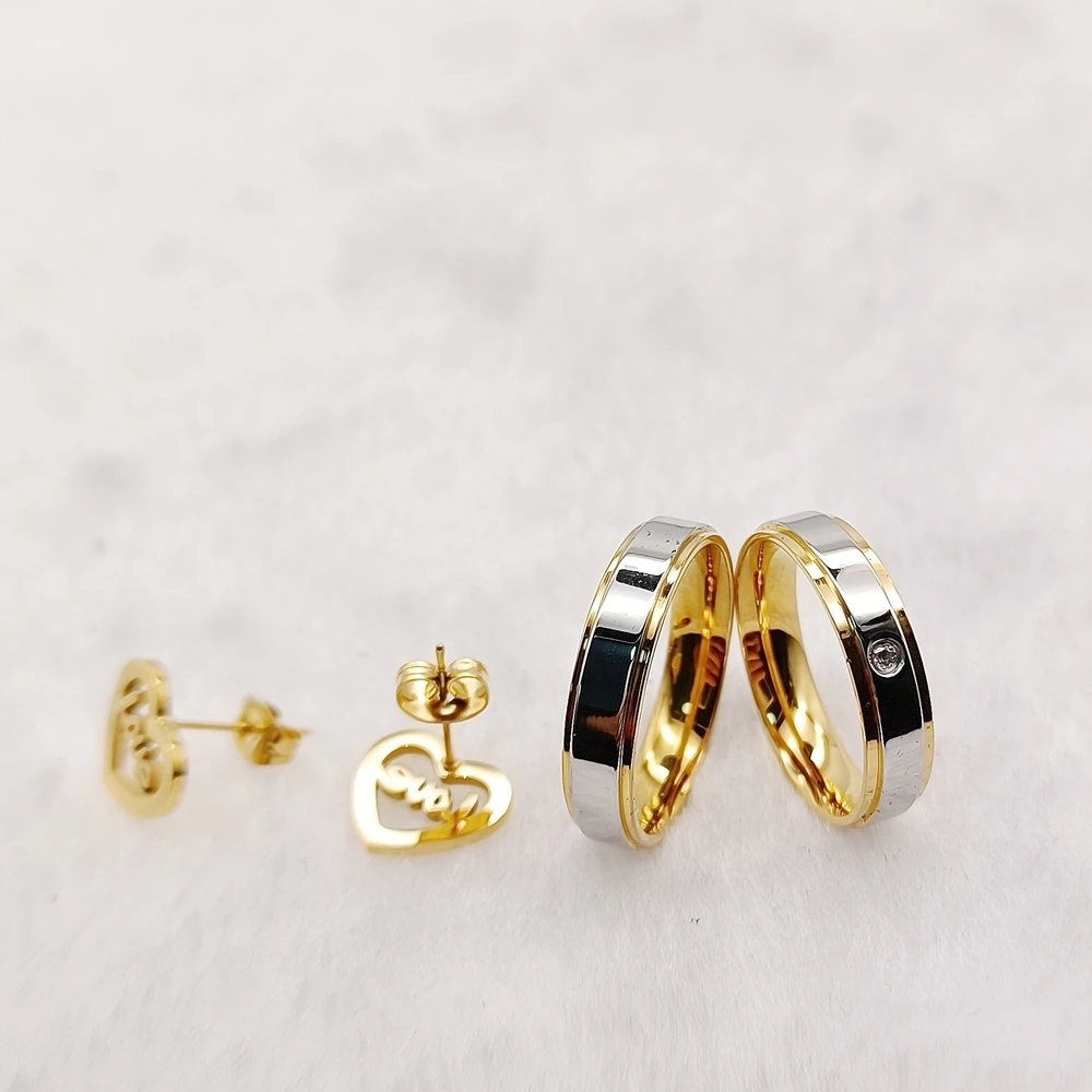 

Массивные серьги «Любовь», свадебные обещанные свадебные обручальные кольца, женские комплекты из 24-каратного золота, рождественский подарок, ювелирное кольцо