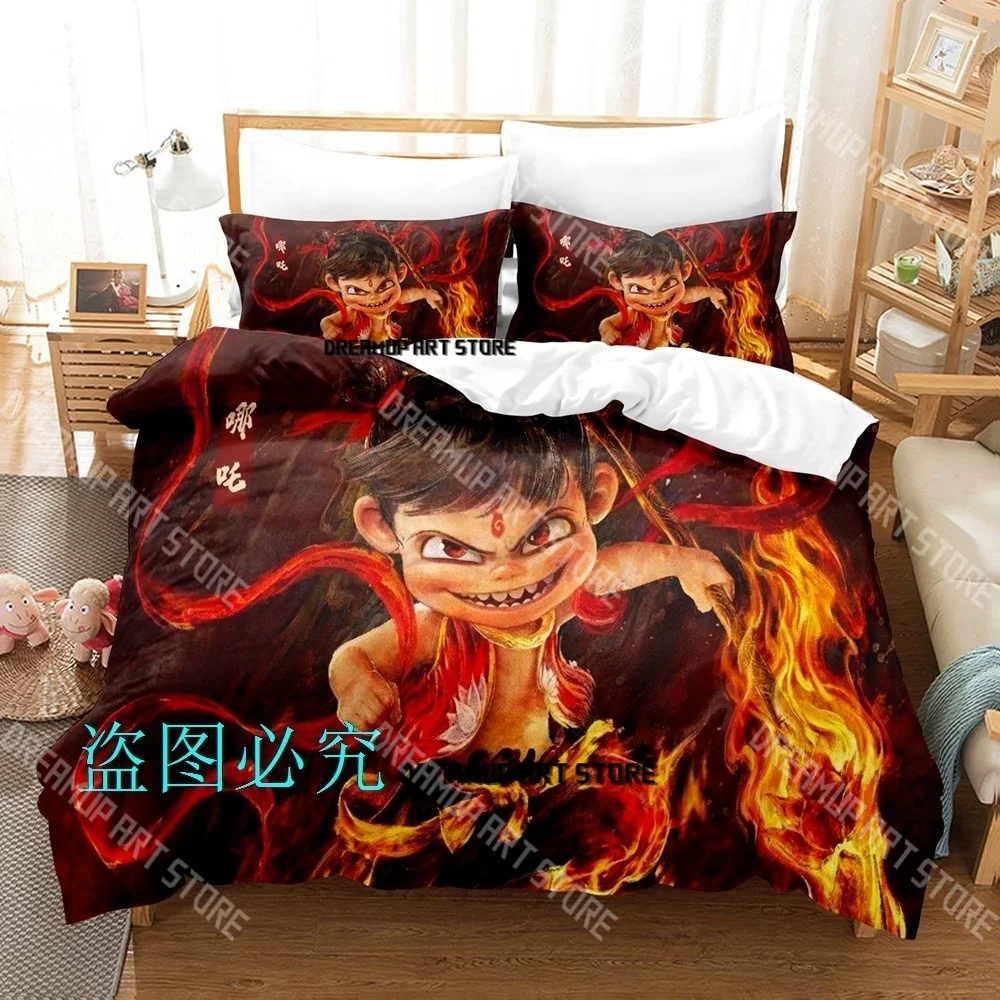 mode-nezha-2-dessin-anime-ensemble-de-literie-simple-double-pleine-reine-king-size-ensemble-de-lit-enfants-chambre-housse-de-couette-ensembles-drap-de-lit-ensemble
