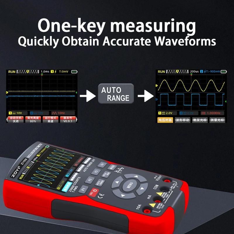 3in1 Dual-Channel Oscilloscope Multimeter Signal Generator 50MHZ Bandwidth 280MSa/s Real-Time Sampling Rate 128KB Record Length