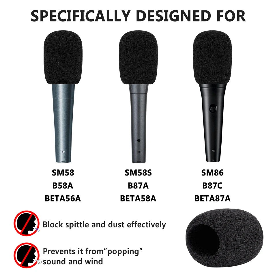 Geekria-喫煙者向けフォームウィンドスクリーン、shure mv7、sm58lc