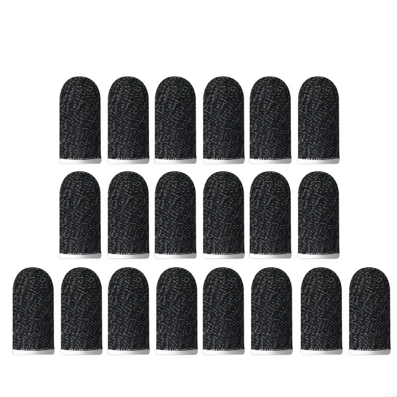 2025新しい10ペアモバイルゲームゲーマー用の指先グローブタッチスクリーンのスリープアンチスリップフィンガースリーブ通気性のある指先