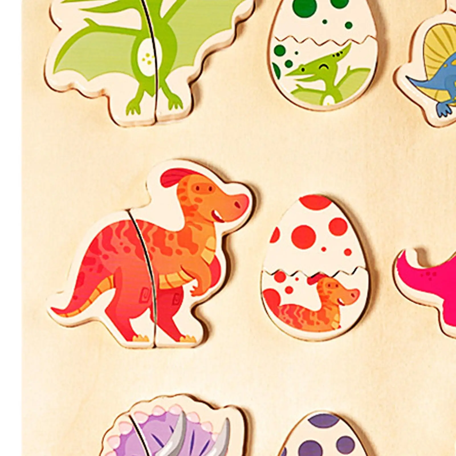 

Wooden Dinosaur Puzzles Preschool Learning Early Educational Matching Sorting for Baby Kids Boys Girls Preschool Birthday Gift
