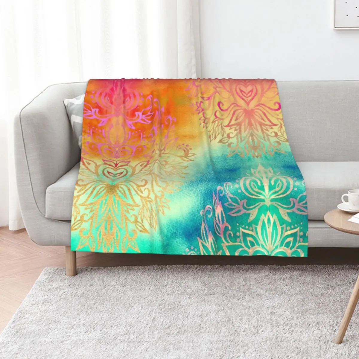 

Watercolor Wonderland Throw Blanket Portable Lightweight Blanket for Travel Camping