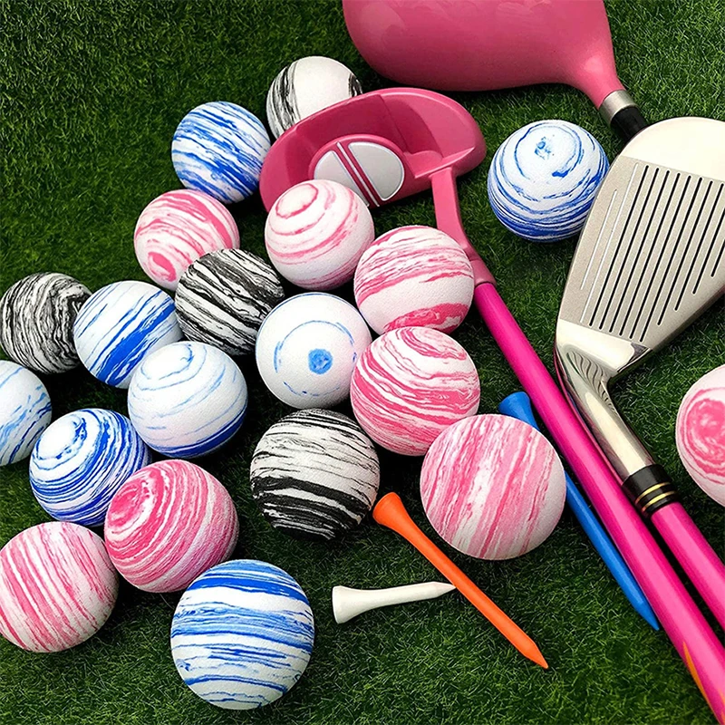 6pcs/box Golf Balls Sponge Practice Golf Balls Golf Training Balls Rainbow Soft Foam Garden Golf Balls for Indoor Outdoor