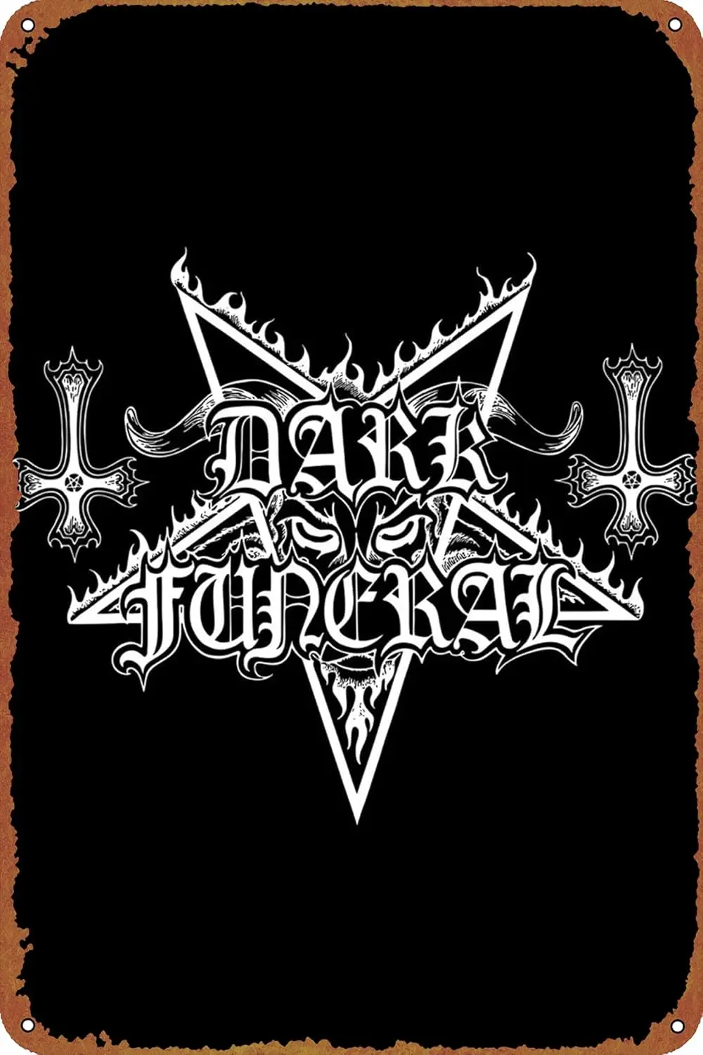 Dark Funeral Band Poster Metal Plaque Tin Sign,Vintage Metal Pub Club Cafe bar Home Wall Art Decoration Poster Retro 8x12 inche