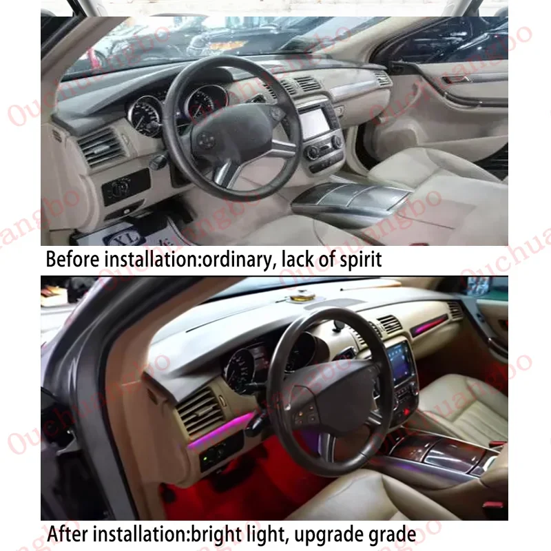 Ouchuangbo Ambient Light For Benz R class R280 R300 R320 R350 R500 2006-2017 Atmosphere Lamp luminated Interior Lighting Trim