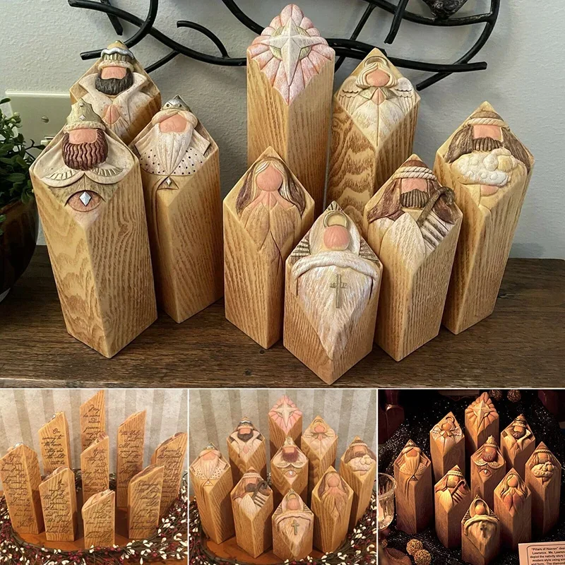 

Heaven Nativity Tree Pillar Statue Resin Craft Statues Desktop Ornament Office Restaurant Home Decoration Unique Gift For Friend