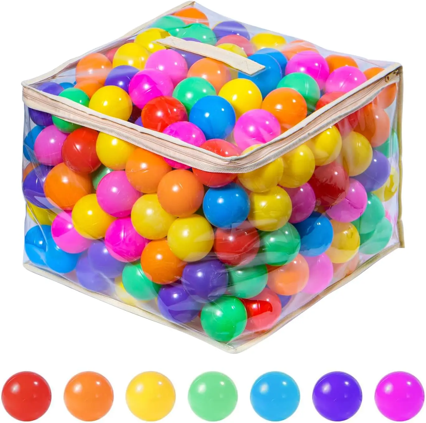 Ball Pit Balls for Toddlers, BPA Free Crush Proof Plastic Toy Balls for Ball Pit, Children's Pool Toys, Rainbow Colors 50pcs