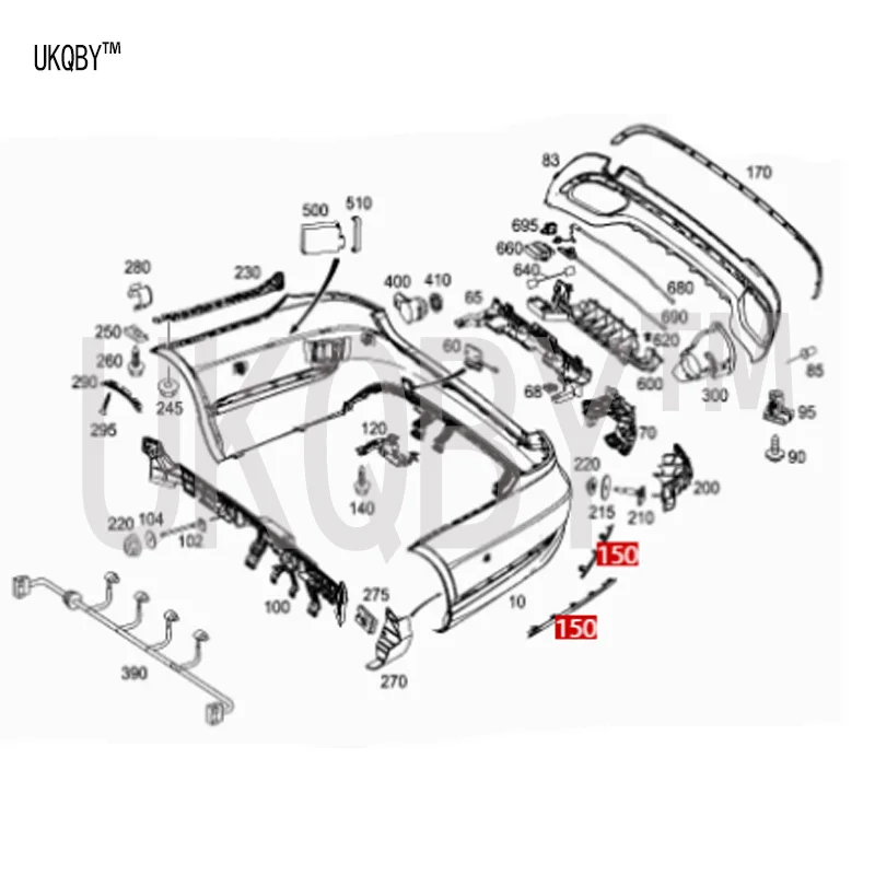 Sedan FG 212001 E 220 BLUETEC/D rear bumper A2128850721vA2128852121 vA2128850821vA2128852221 VA2128853521vA2128853621vA212885412