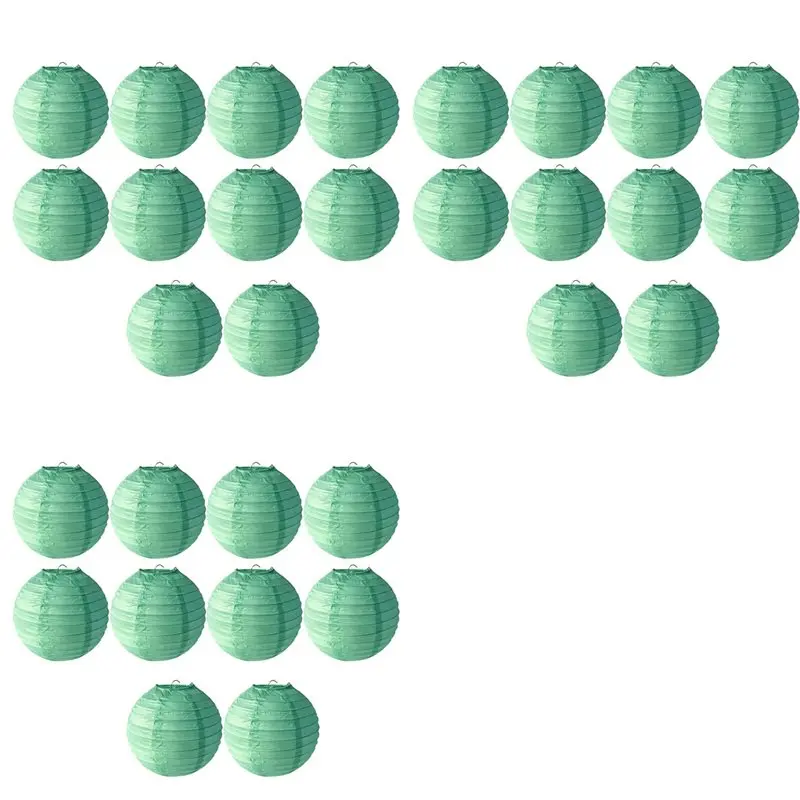 

30X мятно-зеленые бумажные фонарики, круглые фонарики своими руками, подходящие для свадеб, торговых центров, школ, активного отдыха