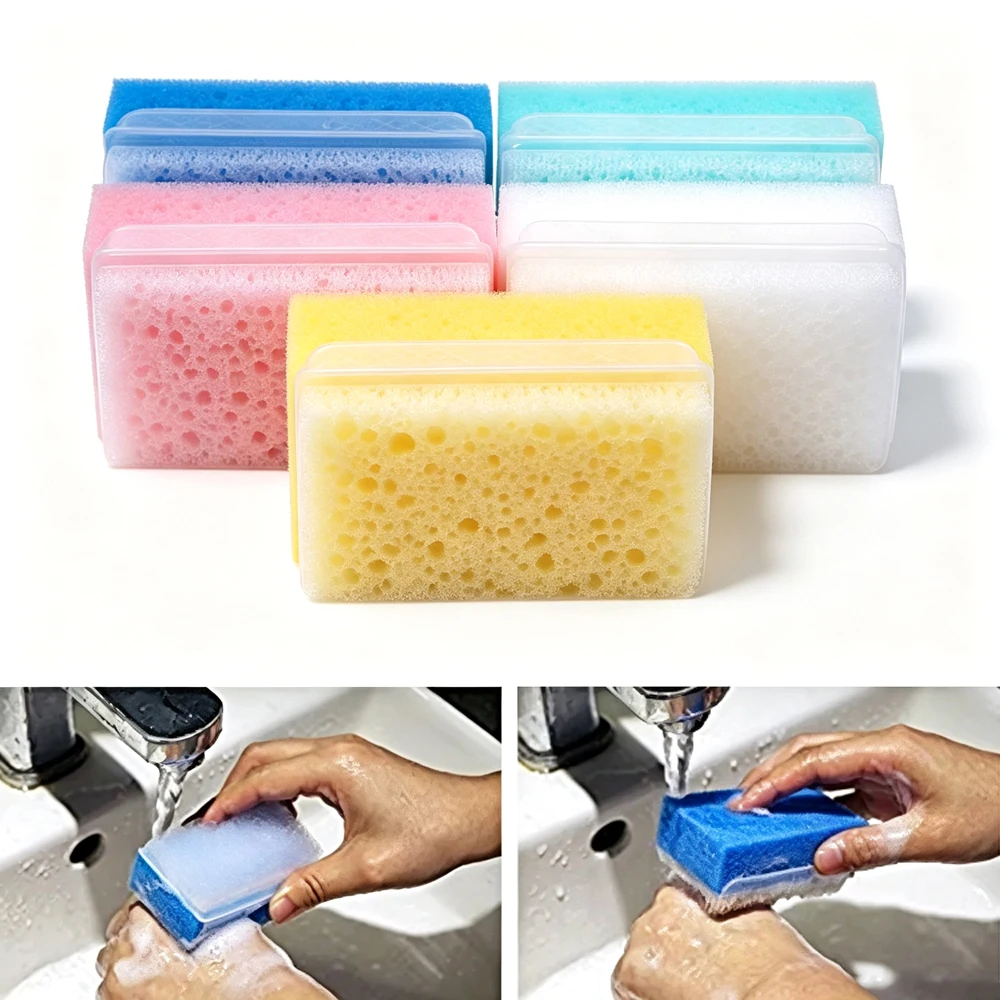5pcs/pack Children Sensory Brush Baby Bath Sponge Brush Surgical Hands Denture Cleaning Brush 5 Color Sponge Scrub Bristle - view 2