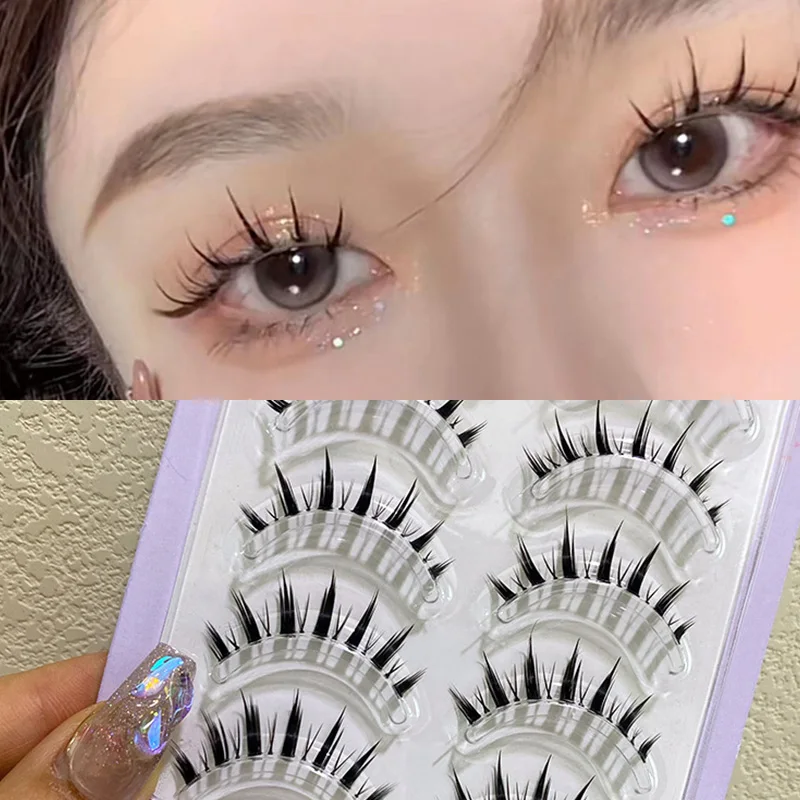 Netred Recommended False Eyelashes Little Devil False Eyelashes Single Cluster Segmented Natural Simulation Cos Eyelashes 5 Pair