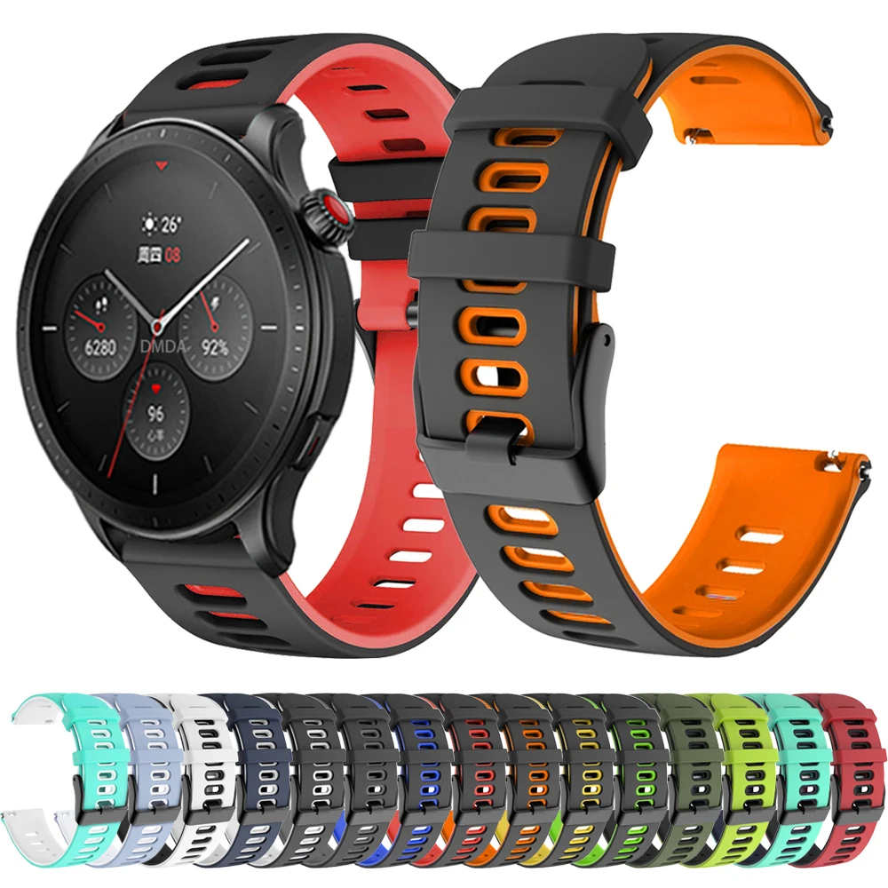 20mm 22mm Silicone Watch Strap For Huami AMAZFIT BALANCE/CHEETAH Sports Band Amazfit BIP 5 GTR 4 3 Pro 47mm GTS 4 3 2 Wristbands