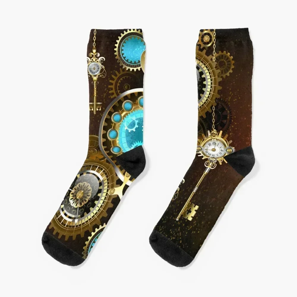 

Rusty Background with Turquoise Lenses Socks warm winter Men's retro sports and leisure Man Socks Women's