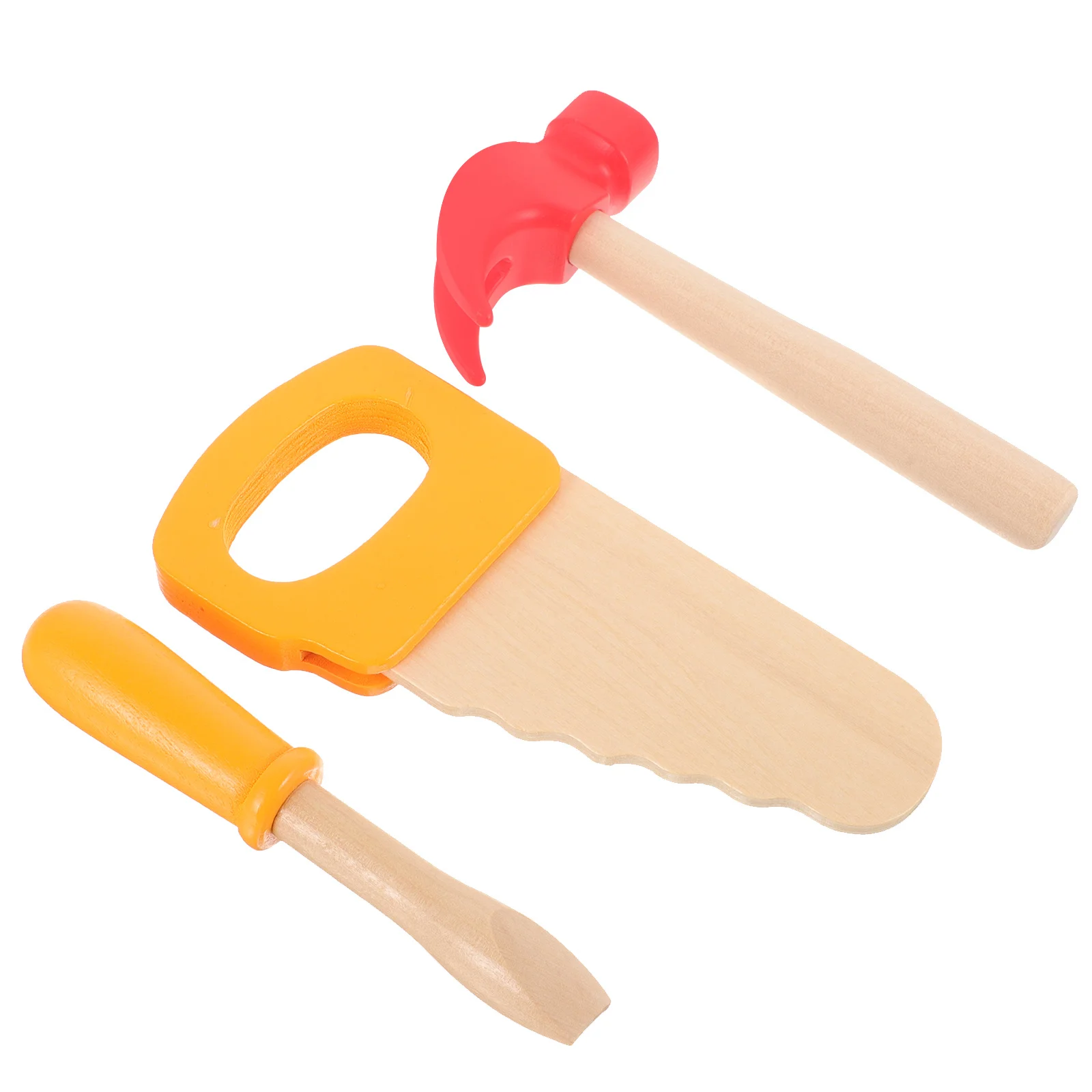 1Set Holz Werkzeug Kit Bau Pretend Spielen Simulation Hammer Säge Schraubendreher Premium Holz Material Sichere Griff Stärke