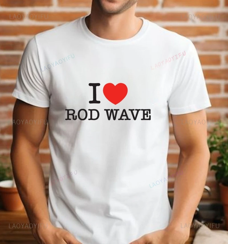 Famous Singer ROD WAVE Fashion Printed T-shirt, Unisex Casual Streetwear, Spring/summer Top Cotton Crewneck T-shirt