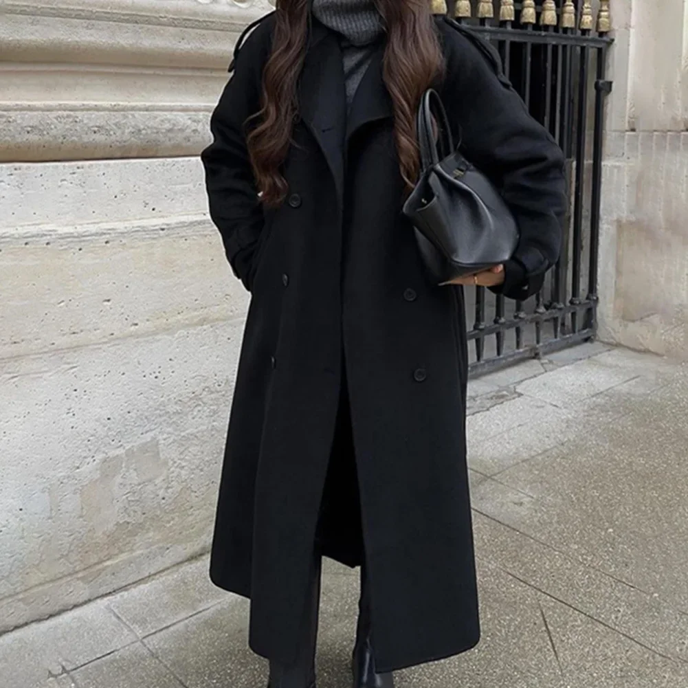 

Autumn Spring Casual Outerwear Spring Autumn Coat Autumn Fashion Women Overcoats Black Fashion Coat Daily Wear