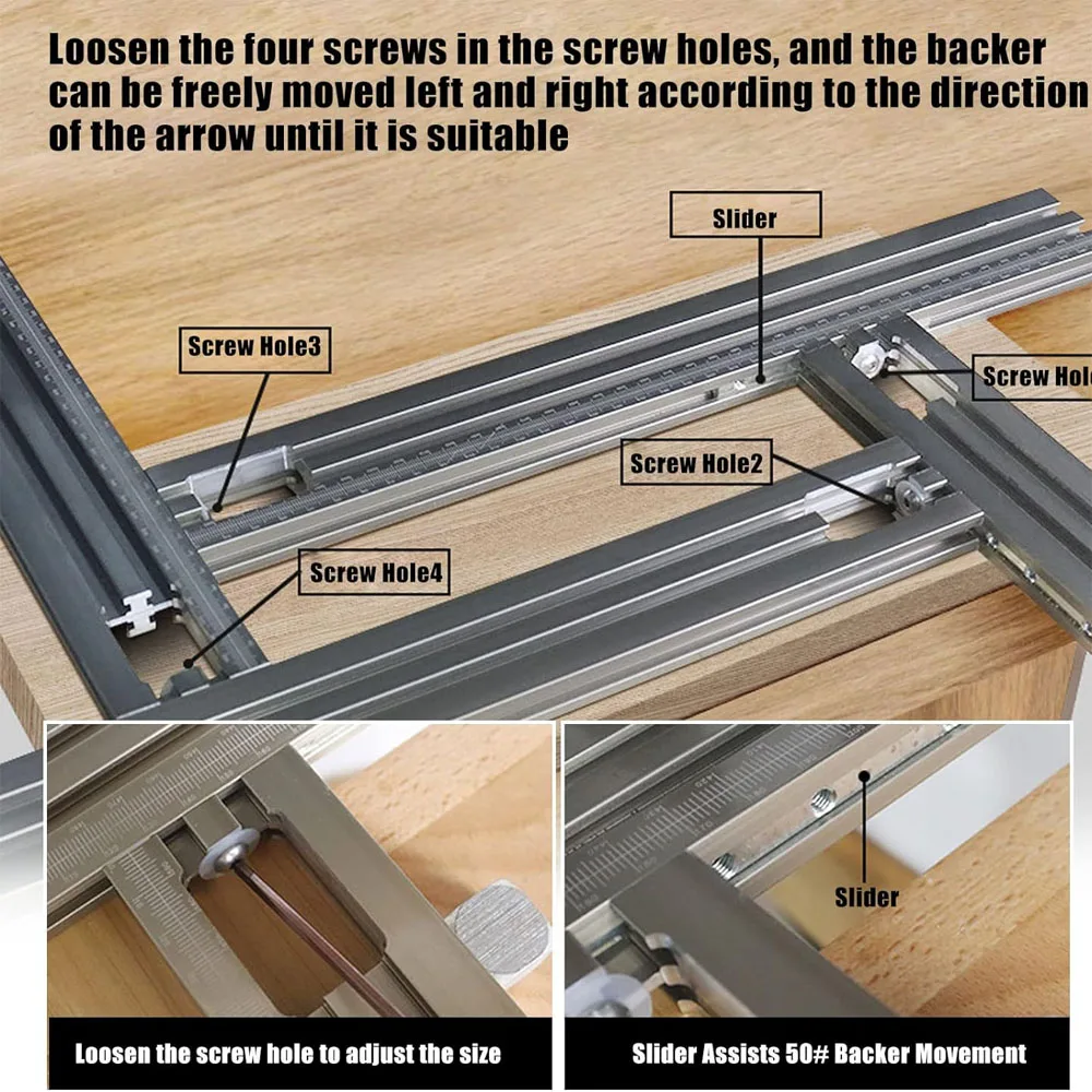 Instradamento Jig Frame rifilatrice fresatura scanalatura incisione guida guida guida ausiliaria regolabile staffa strumento per la lavorazione del