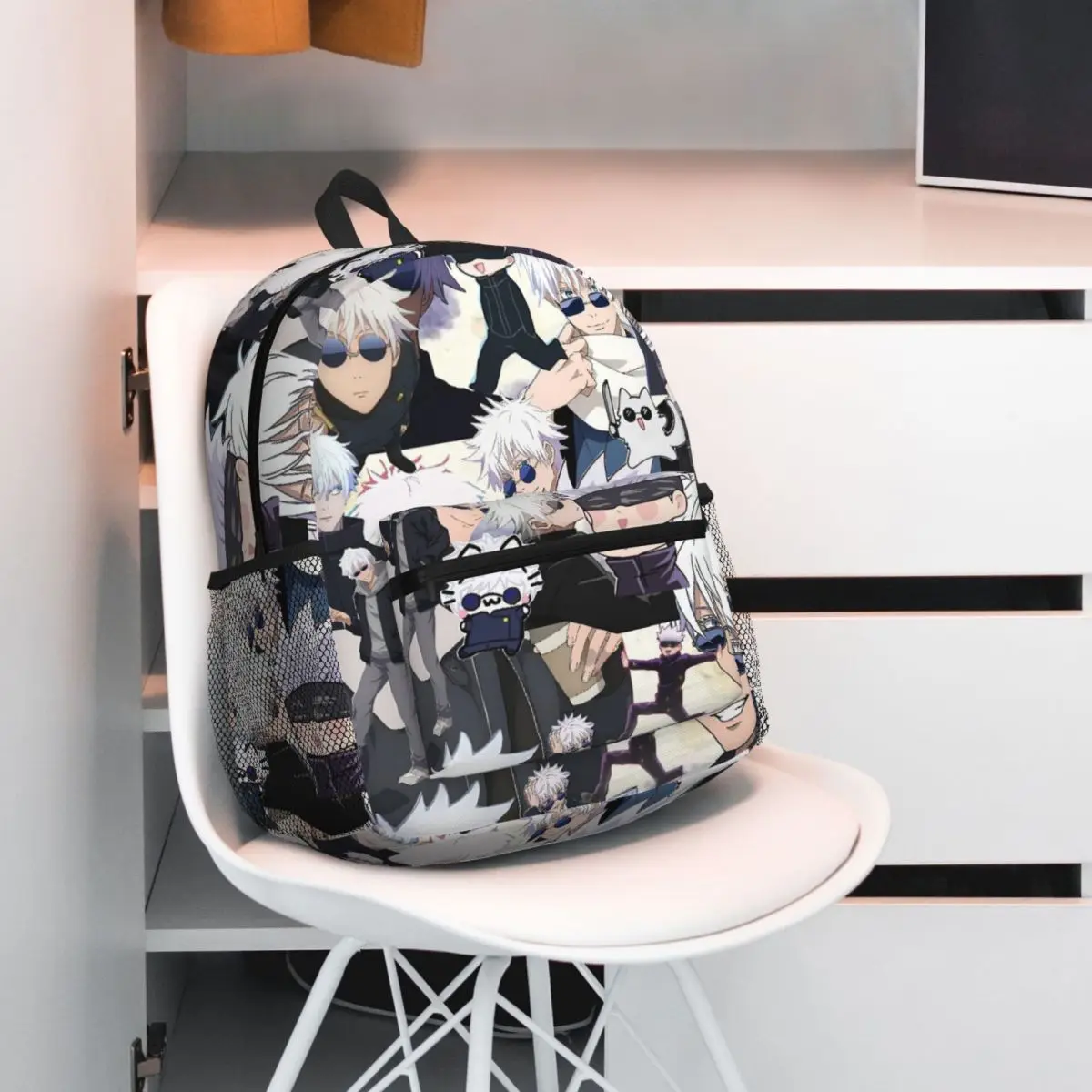 Este Collage Esta Inspirado En Gojo Satoru Jujutsu Kaisen حقيبة ظهر الطالب حقيبة مدرسية Daypack للبنين فتاة حقيبة الكتب حقيبة كتف