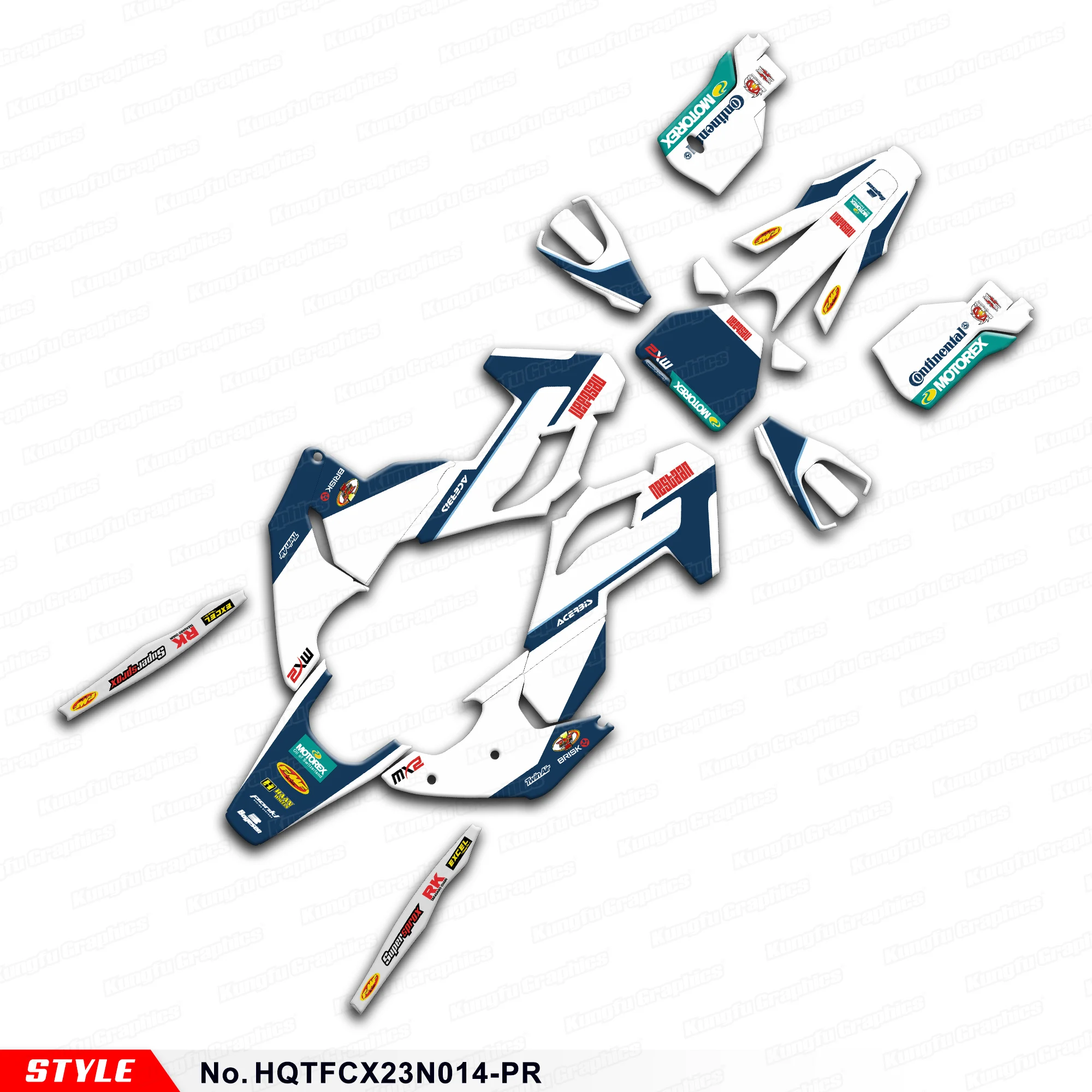 

JY RACING Motorcycle Graphics Wrapping for Husqvarna TC 125 250 FC 250 350 450 & TX 300 FX 350 450 2023 2024, HQTFCX23N014-PR