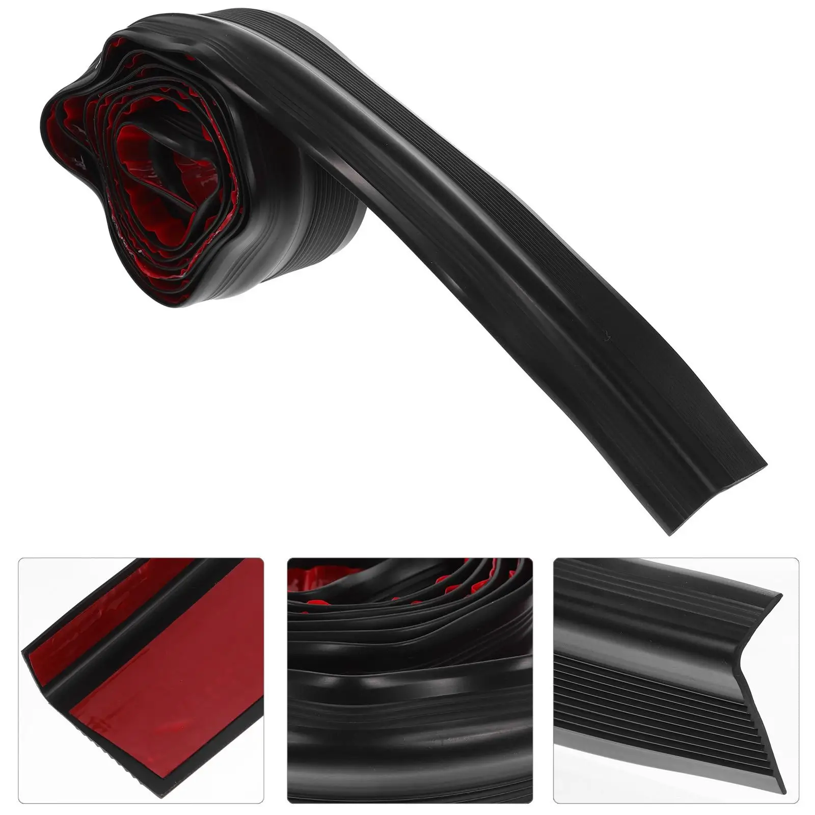 Pisos de escalera antideslizantes negros, 2M x 5CM x 2,5 CM, Protector de bordes de vinilo con nariz de PVC, moldura embellecedora para escalones, transición de suelo