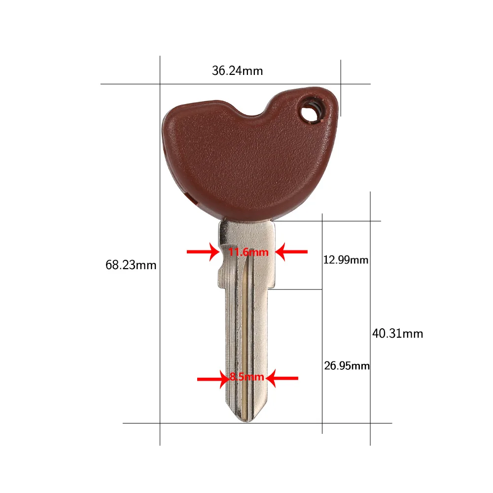 Chave de motocicleta sem cortes, lâmina em branco para vespa piaggio 3vte fly 125 200 gts gtv lxv150 gts250 300 peças de moto chip inserível