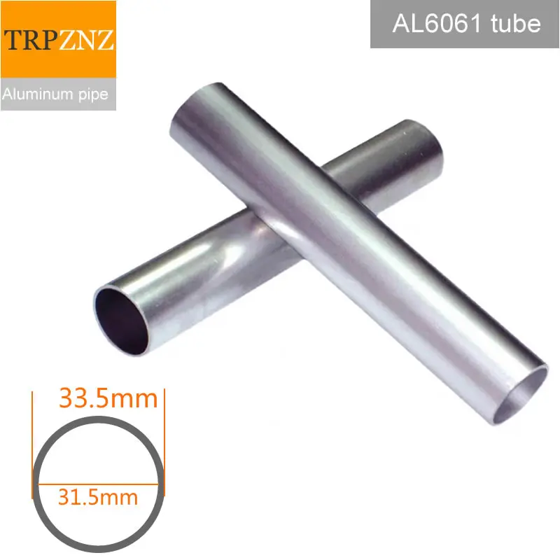 

OD 33.5mm 6061 aluminum round tube Outer diameter 33.5mm inner 31.5mm Hard straight aluminum pipe thin thick wall