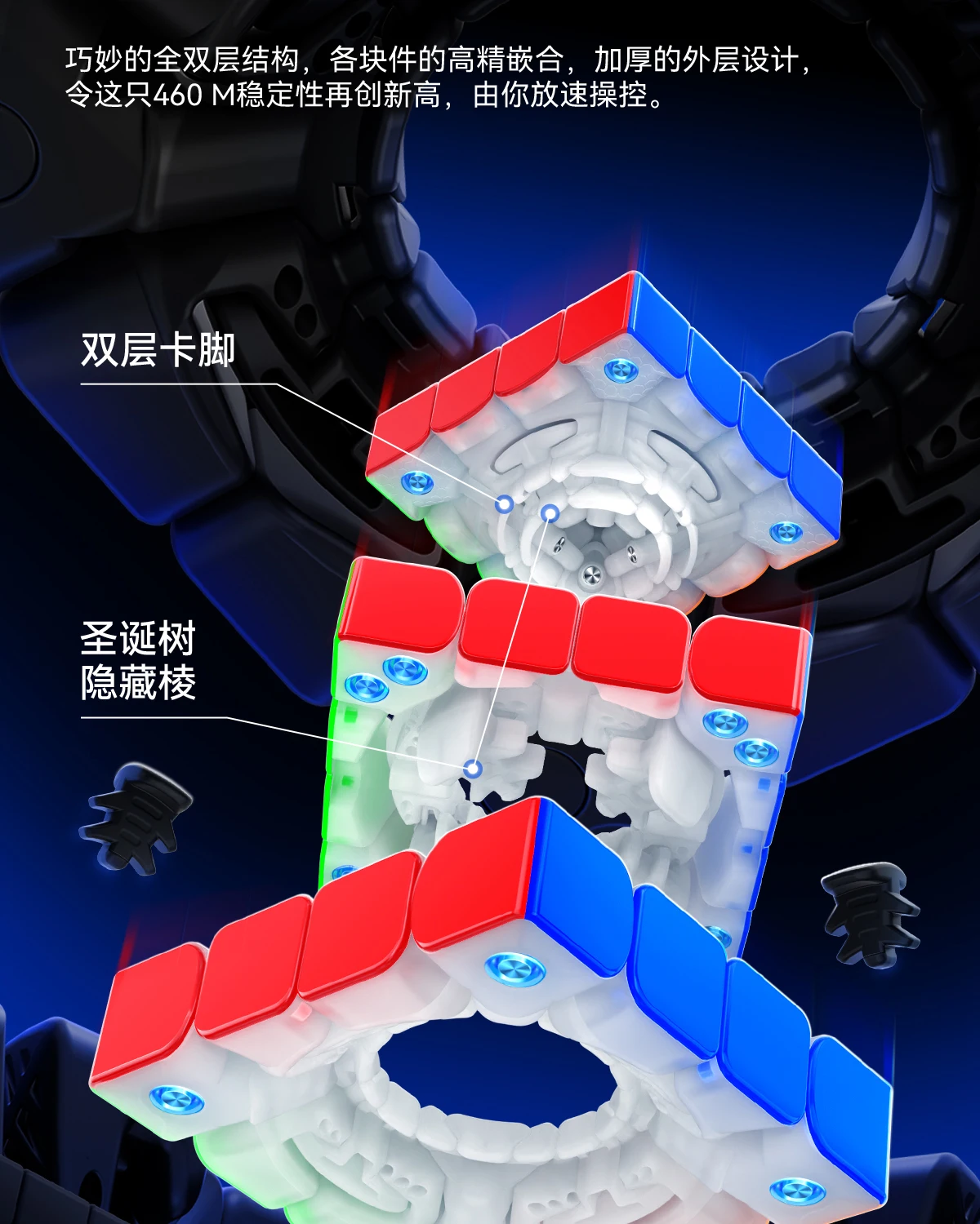 GAN 460 M 4x4 V2 UV Magic Cube GAN  460 Magnetic Speed Cube Professional puzzle Toys Children Gift  Cubo Magico