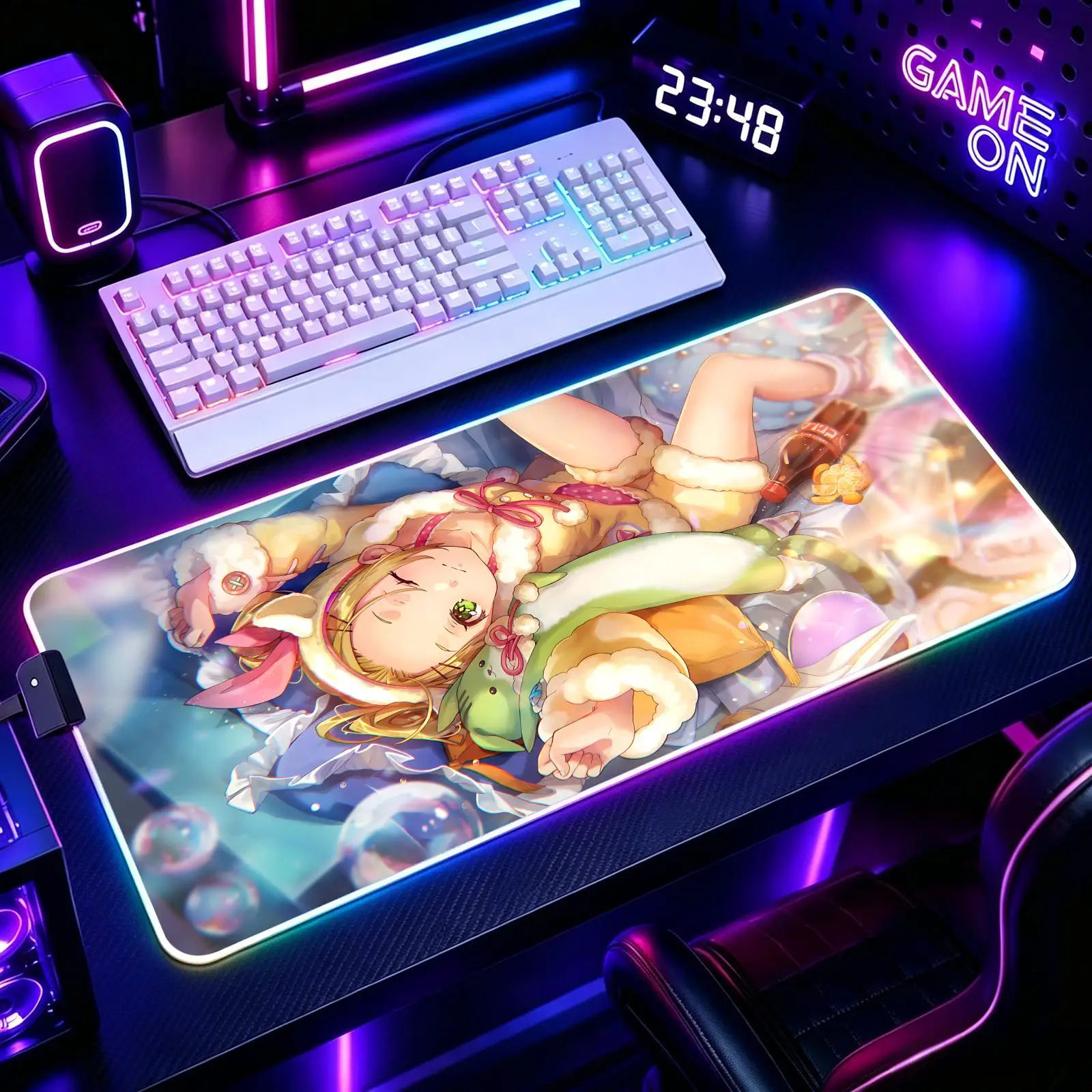 Heaven Burns Red Mouse Pad RGB Color Changing Gaming Mouse Pad, Stitched Edges, XXL Large Keyboard Desk Mat
