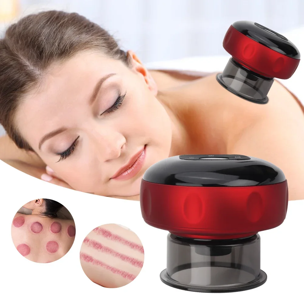 Smart Electric Vacuum Cupping Device Body Scraping Massager Heating Suction Cup Device Physical Fatigue Relief Beauty Health